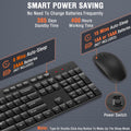 Wireless Keyboard and Mouse Combo,  Silent Full Size Cordless USB Keyboard Mouse, 2.4GHz Lag-Free, Long Battery Life, for Computer, Laptop, PC, Chromebook, Windows (Black, 1 Pack)